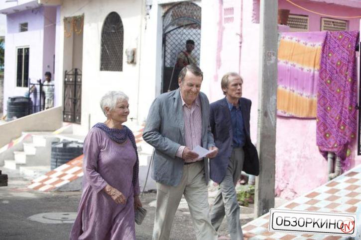 Judi Dench, Tom Wilkinson и Bill Nighy в фильме Отель Мэриголд лучший из экзотических (The Best Exotic Marigold Hotel)