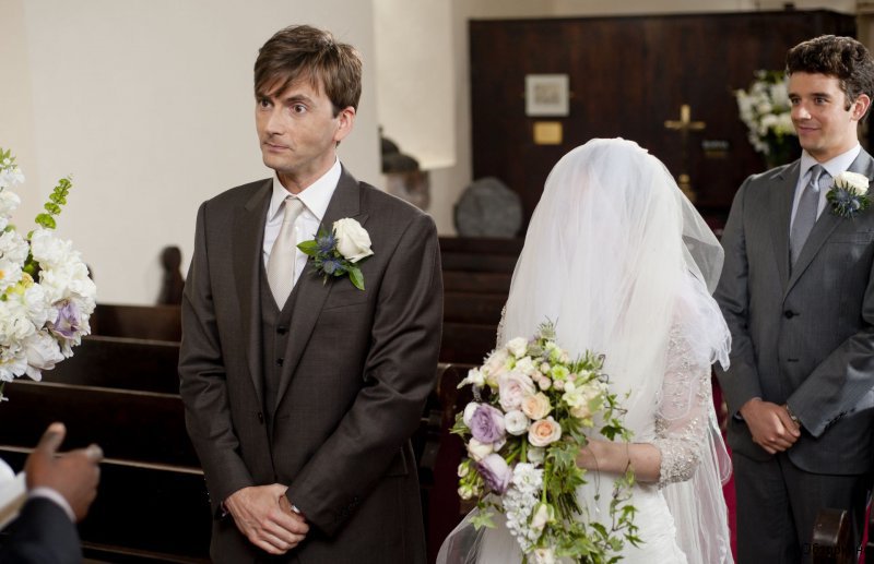 David Tennant, Kelly Macdonald и Michael Urie в фильме Ловушка для невесты (The Decoy Bride)